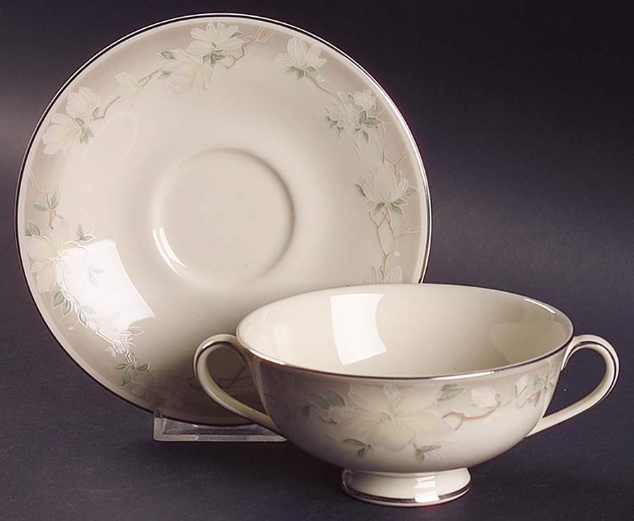 Kathleen Footed Cream Soup Bowl & Saucer Set by Royal Doulton-1
