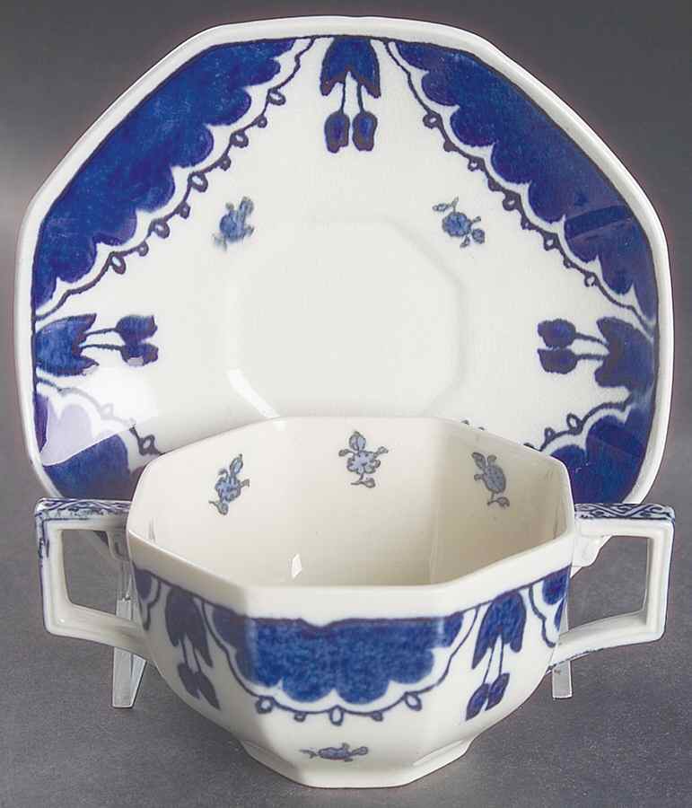 Kay Flat Bouillon Cup & Saucer by Royal Doulton-1