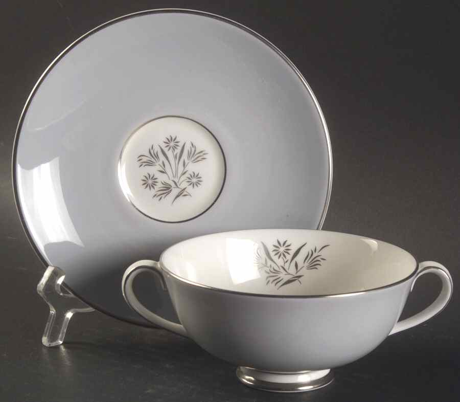 Kingsmere Footed Cream Soup Bowl & Saucer Set by Royal Doulton-1