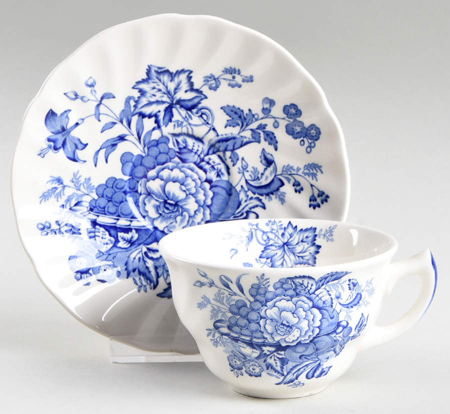 The Kirkwood Blue Flat Cup & Saucer Set by Royal Doulton-1