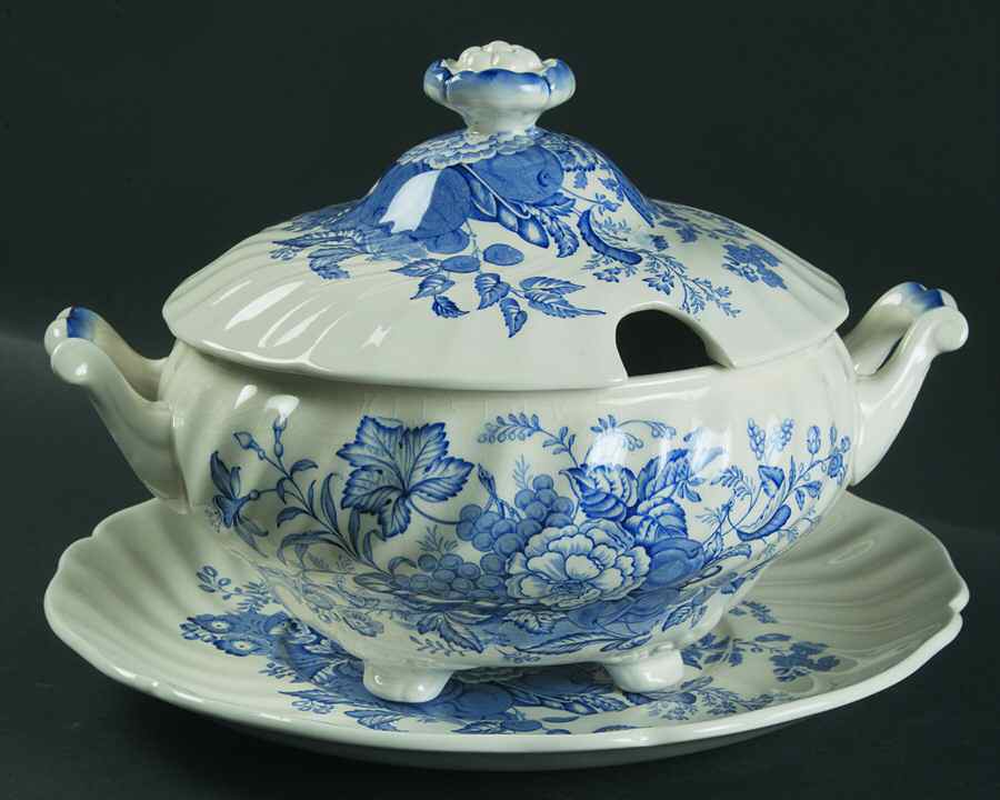 The Kirkwood Blue Tureen & Lid w/Underplate by Royal Doulton-1