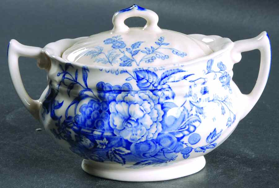 The Kirkwood Blue Sugar Bowl & Lid by Royal Doulton-1