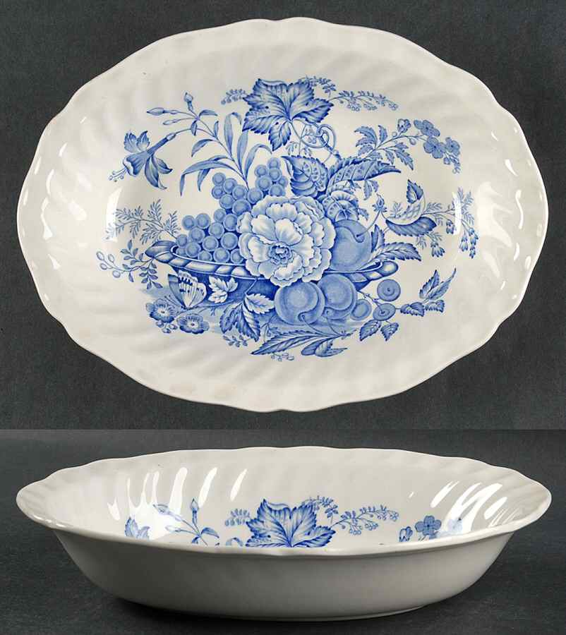 The Kirkwood Blue 10" Oval Vegetable Bowl by Royal Doulton-1