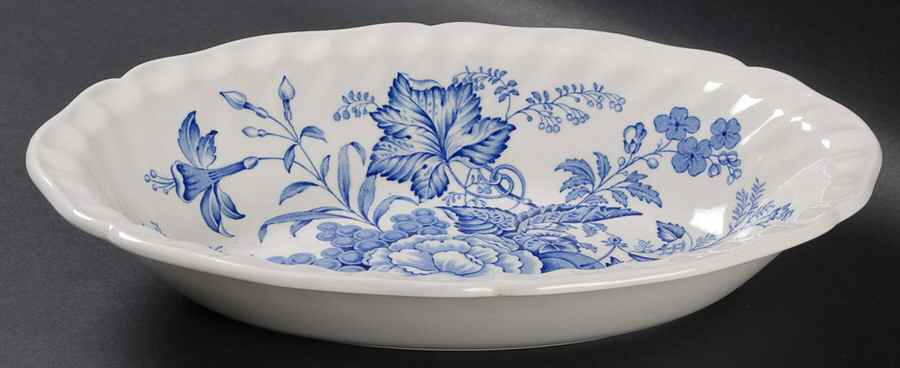 The Kirkwood Blue 9" Oval Vegetable Bowl by Royal Doulton-1