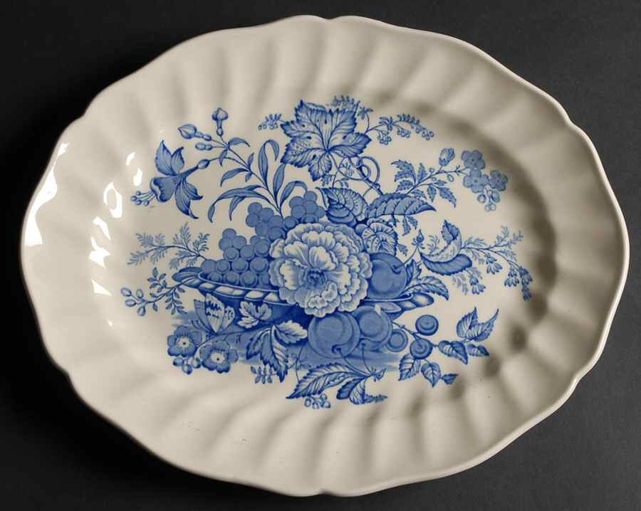 The Kirkwood Blue 13" Oval Serving Platter by Royal Doulton-1