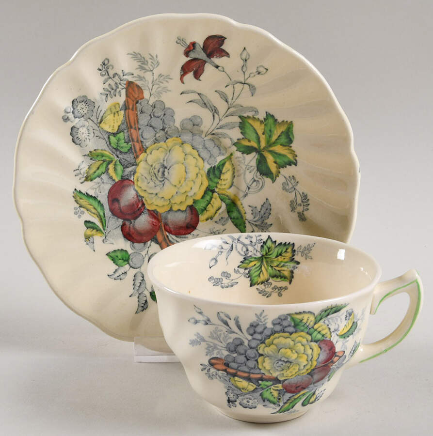 The Kirkwood Multicolor Flat Cup & Saucer Set by Royal Doulton-1