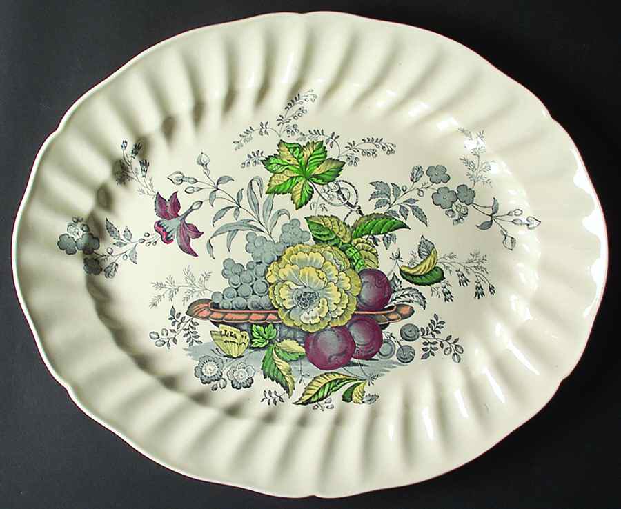 The Kirkwood Multicolor 17" Oval Serving Platter by Royal Doulton-1