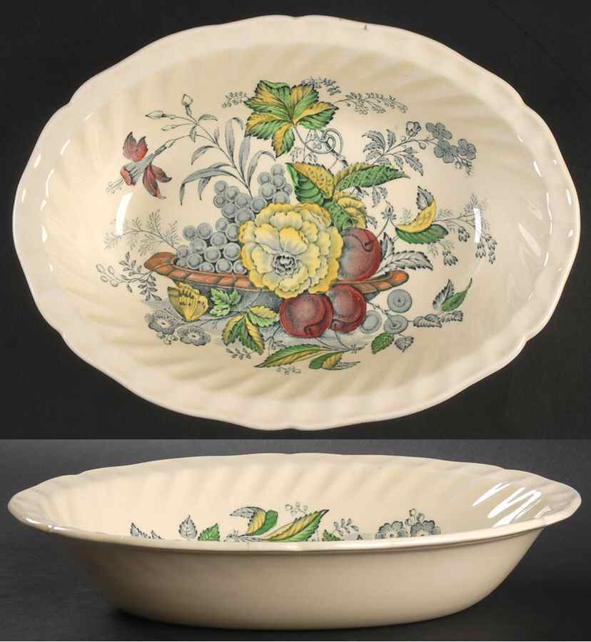 The Kirkwood Multicolor 10" Oval Vegetable Bowl by Royal Doulton-1