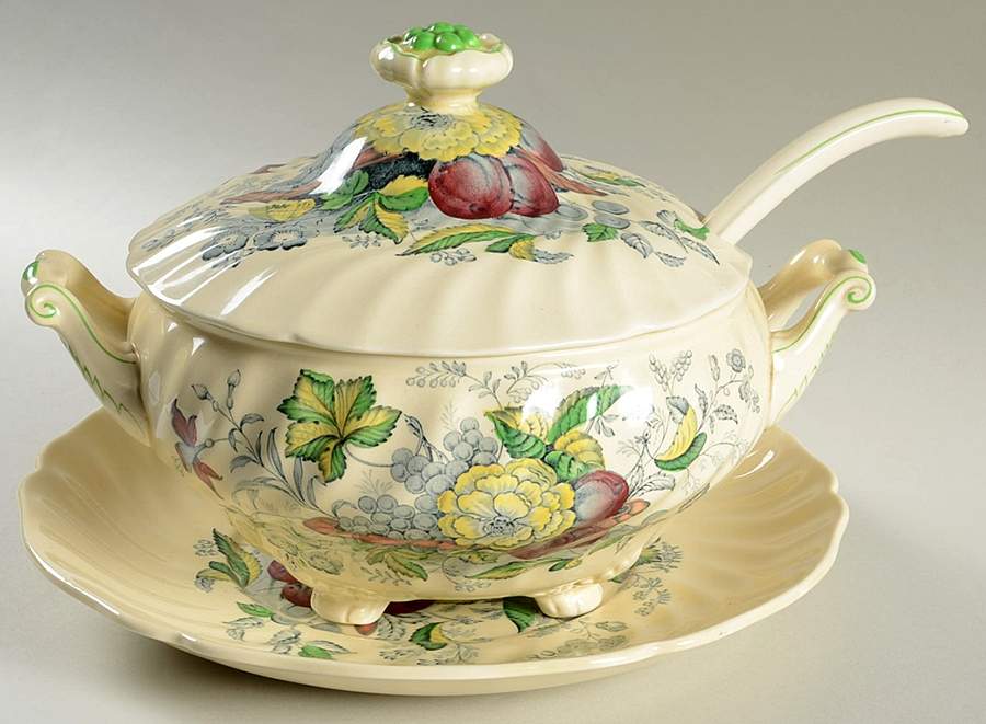The Kirkwood Multicolor Tureen & Lid w/Ladle & Underplate by Royal Doulton-1