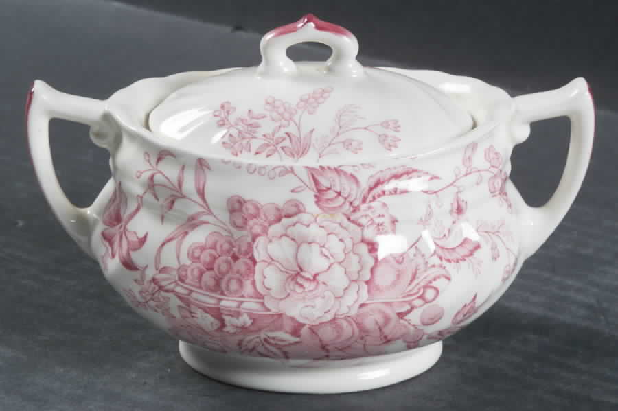 The Kirkwood Red Sugar Bowl & Lid by Royal Doulton-1