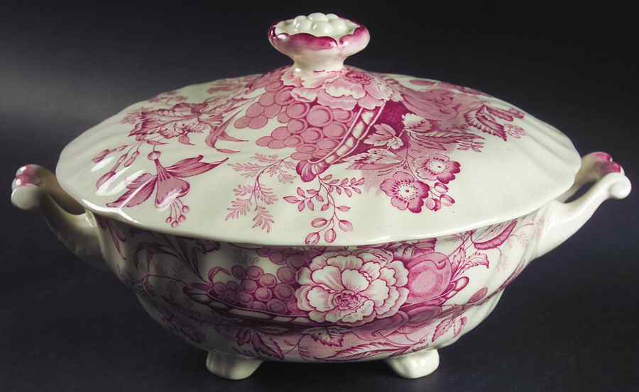 The Kirkwood Red Round Covered Vegetable by Royal Doulton-1