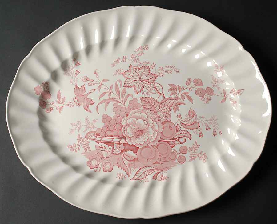 The Kirkwood Red 17" Oval Serving Platter by Royal Doulton-1