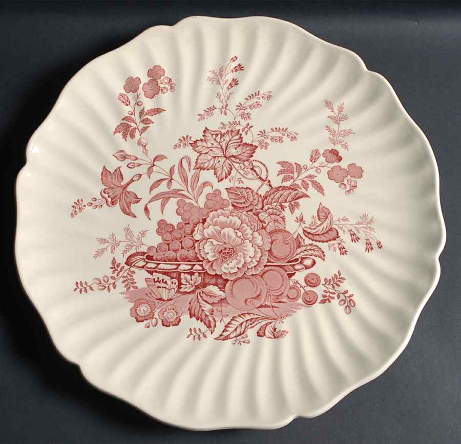 The Kirkwood Red 15" Chop Plate (Round Platter) by Royal Doulton-1