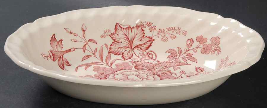 The Kirkwood Red 9" Oval Vegetable Bowl by Royal Doulton-1