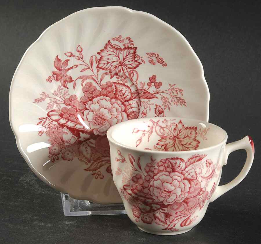 The Kirkwood Red Flat Demitasse Cup & Saucer Set by Royal Doulton-1
