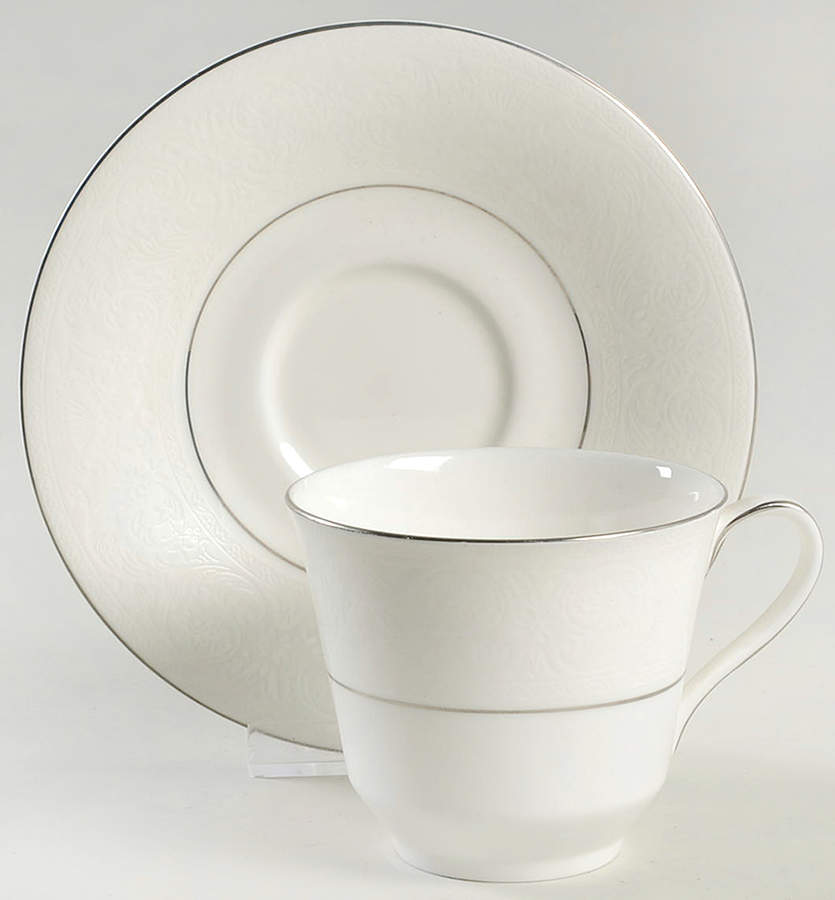 Lace Point Flat Cup & Saucer Set by Royal Doulton-1