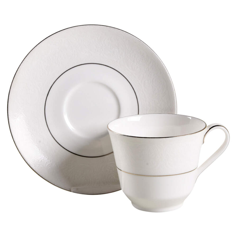 Lace Point Flat Cup & Saucer Set by Royal Doulton-1