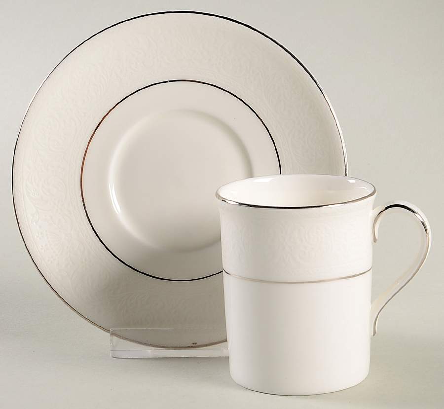 Lace Point Flat Demitasse Cup & Saucer Set by Royal Doulton-1