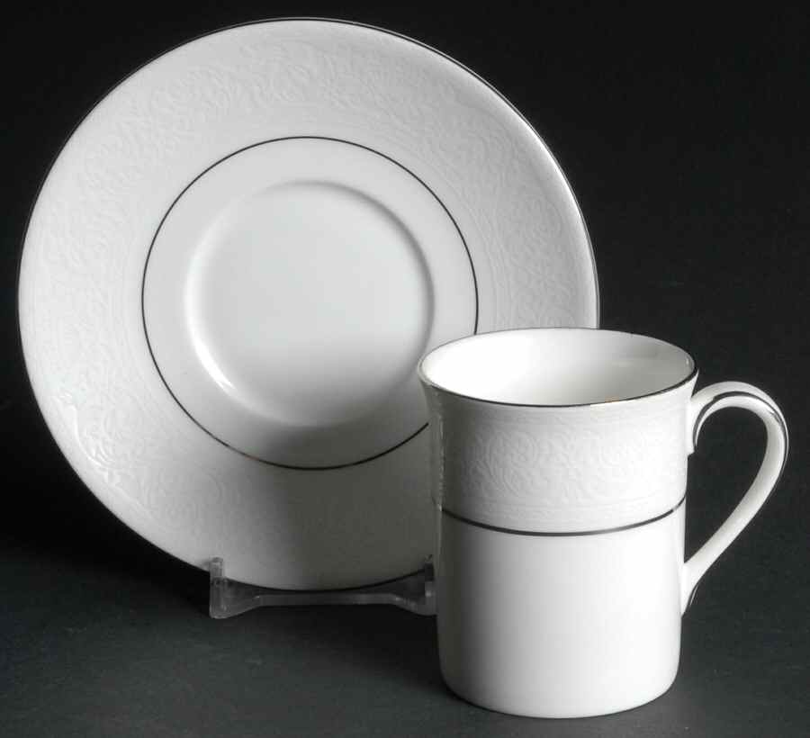 Lace Point Flat Demitasse Cup & Saucer Set by Royal Doulton-1