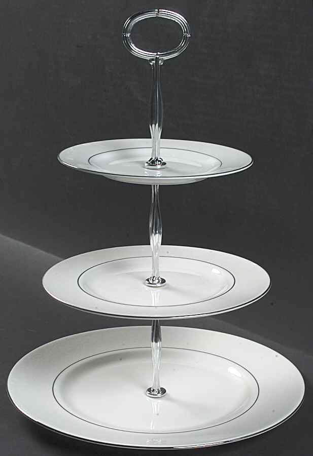 Lace Point 13 7/8"-14 1/4" 3-Tiered Serving Tray(DP,SP,BB) HC by Royal Doulton-1
