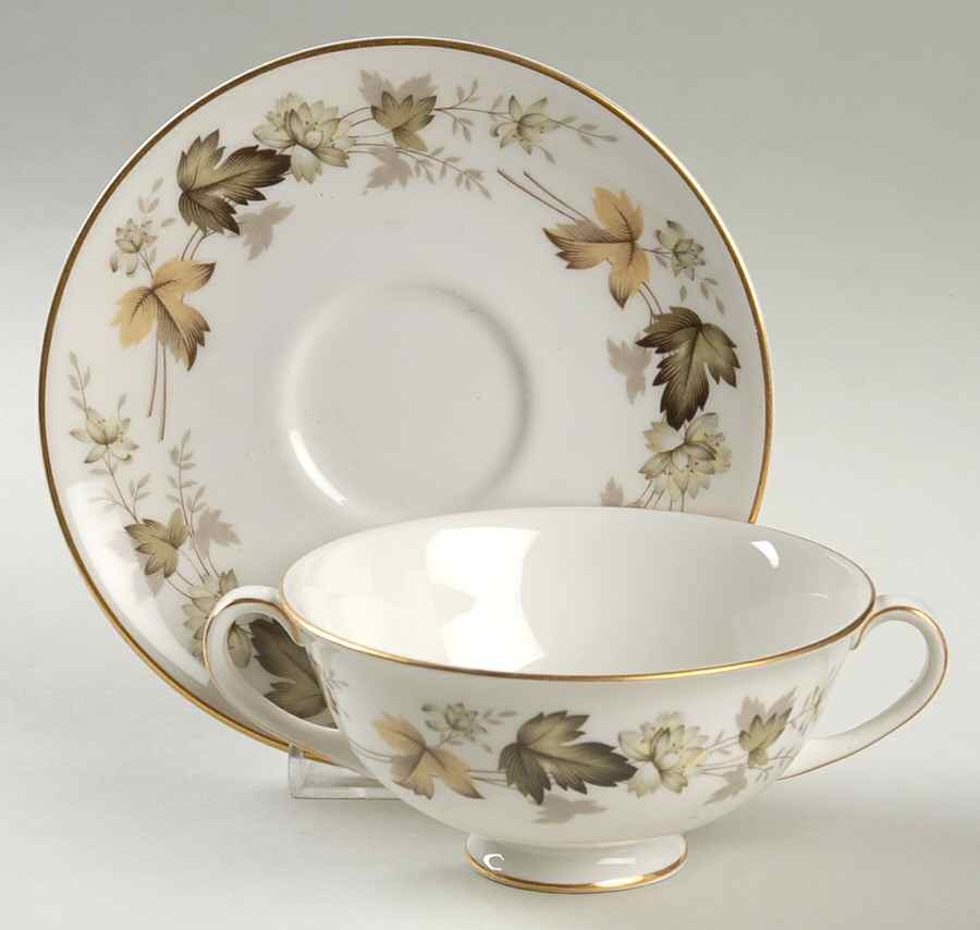 Larchmont Footed Cream Soup Bowl & Saucer Set by Royal Doulton-1
