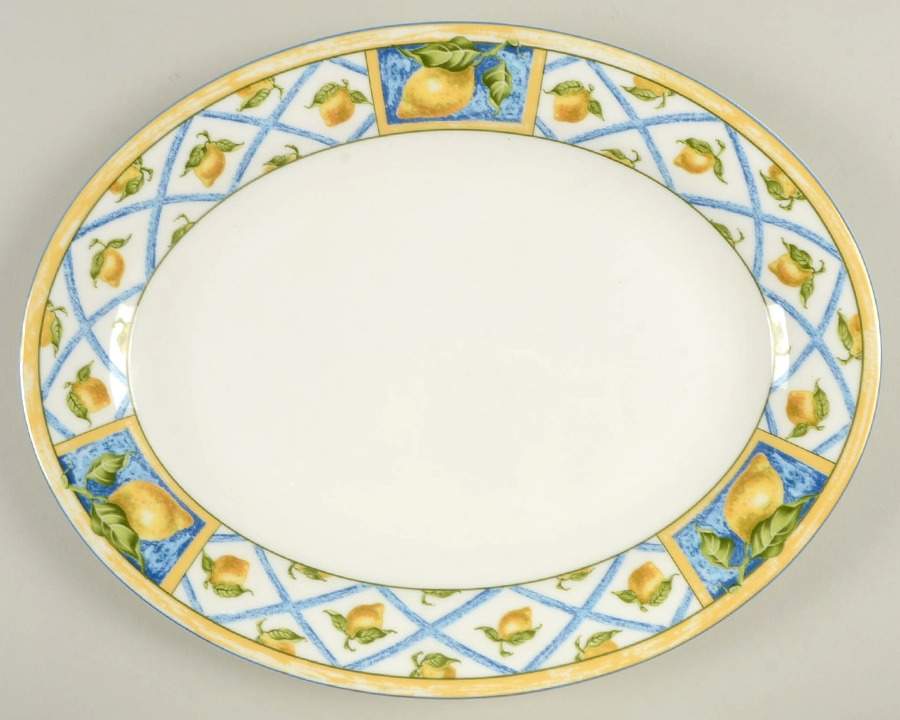 Lemon Trellis 13" Oval Serving Platter by Royal Doulton-1