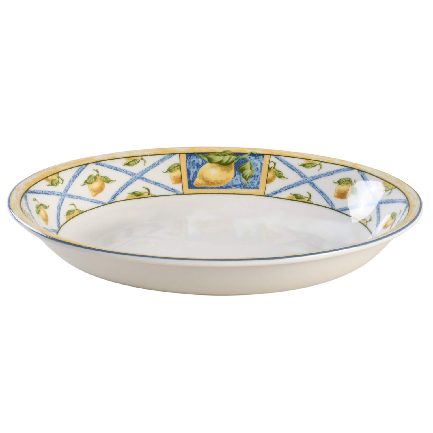 Lemon Trellis 10" Oval Vegetable Bowl by Royal Doulton-1