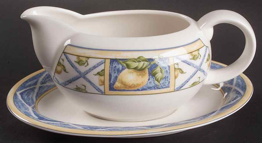 Lemon Trellis Gravy Boat & Underplate by Royal Doulton-1