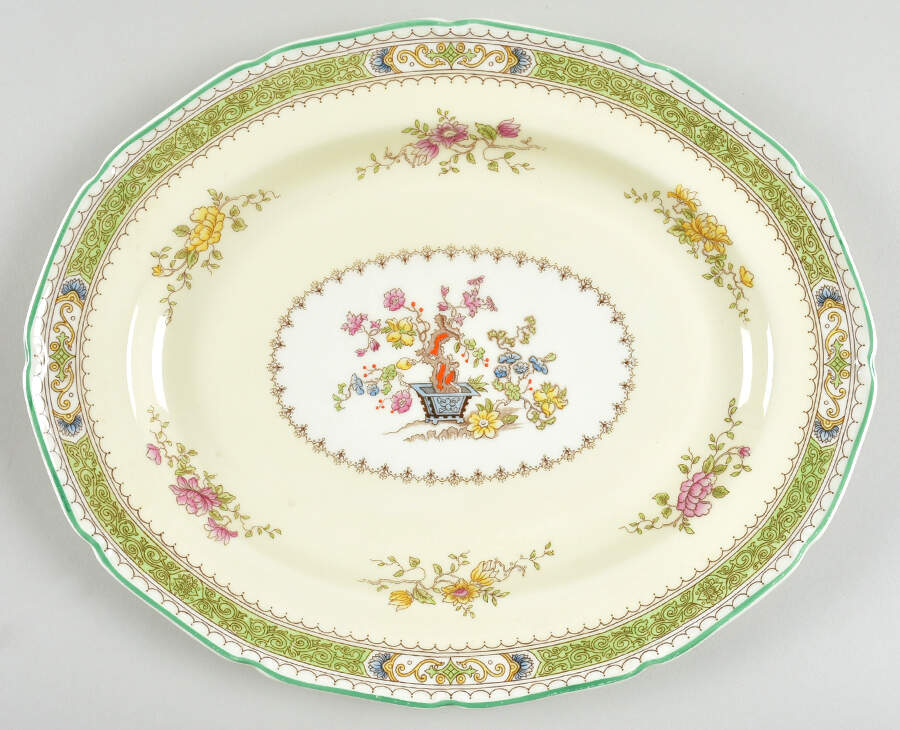 Lillian (Scalloped) 12" Oval Serving Platter by Royal Doulton-1