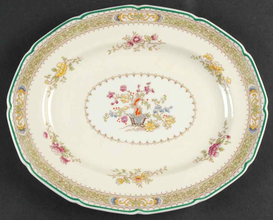 Lillian (Scalloped) 10" Oval Serving Platter by Royal Doulton-1