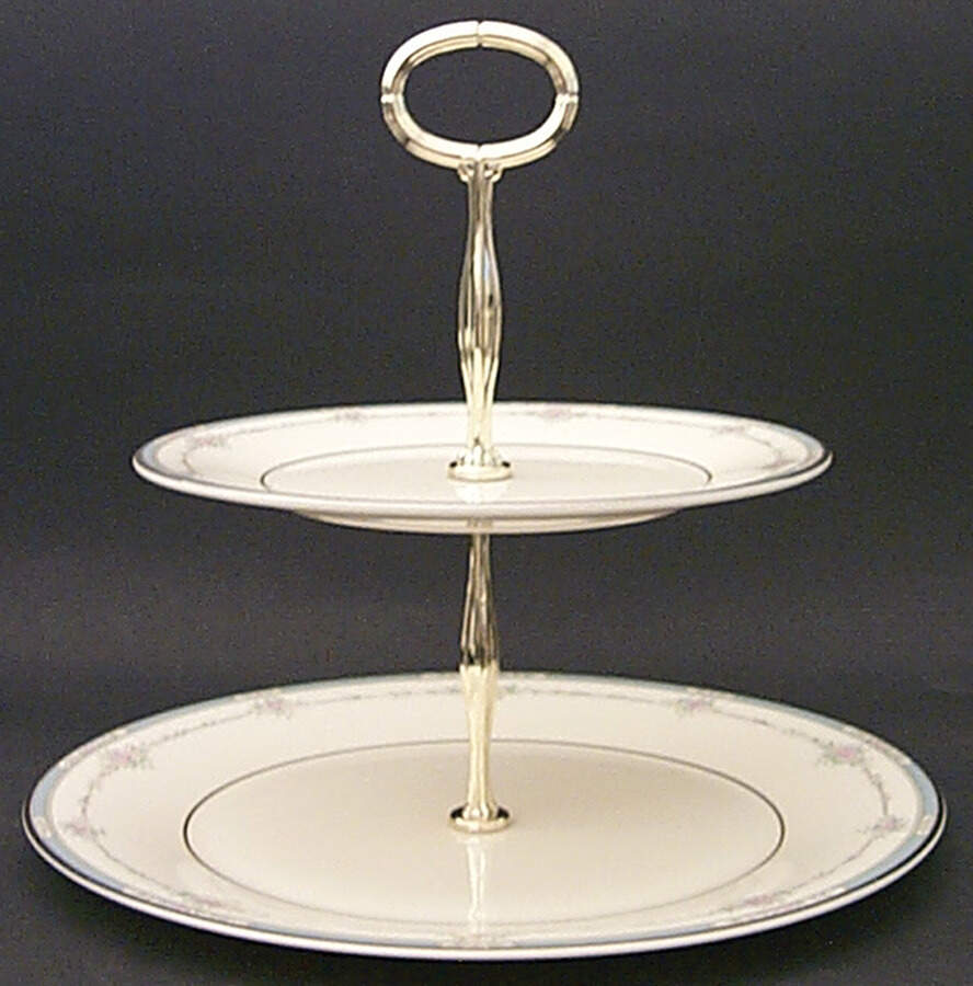 Lisa 2 Tiered Serving Tray (Dinner & Salad Plate) by Royal Doulton-1