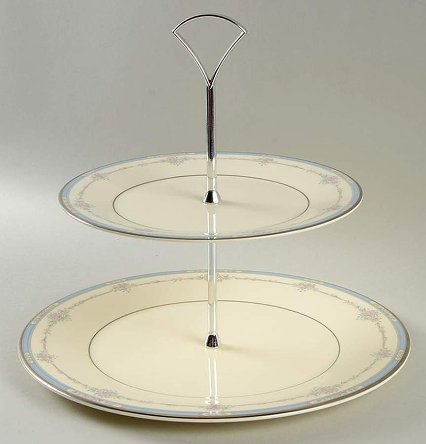 Lisa 2 Tiered Serving Tray (Dinner & Salad Plate) by Royal Doulton-1