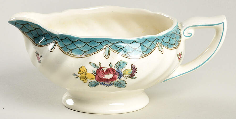 Lowestoft Bouquet Gravy Boat by Royal Doulton-1