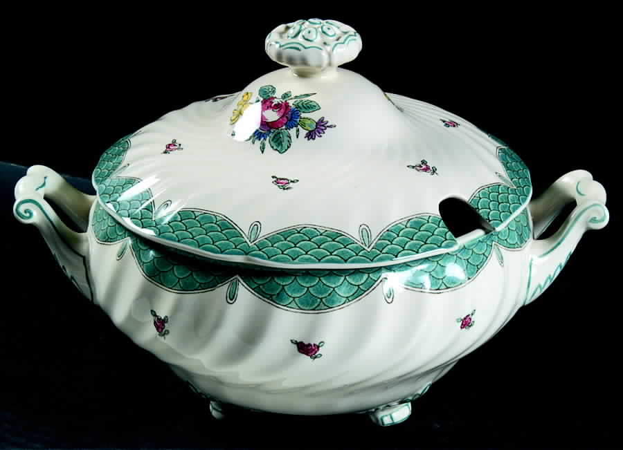 Lowestoft Bouquet Tureen &  Lid by Royal Doulton-1