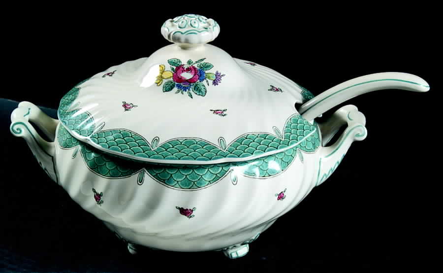Lowestoft Bouquet Tureen & Lid w/Ladle by Royal Doulton-1