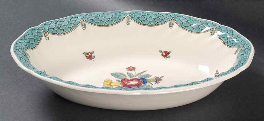 Lowestoft Bouquet 10" Oval Vegetable Bowl by Royal Doulton-1