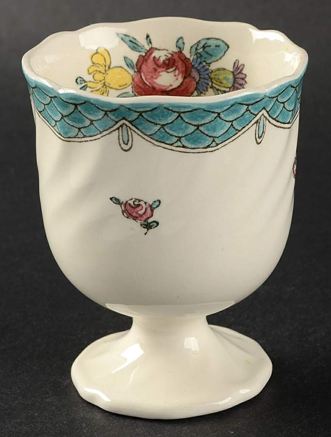 Lowestoft Bouquet Single Egg Cup by Royal Doulton-1