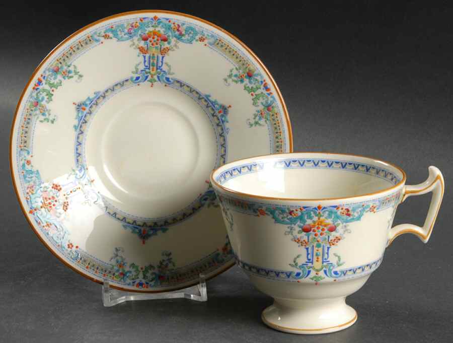 Lombardy Footed Cup & Saucer Set by Royal Doulton-1