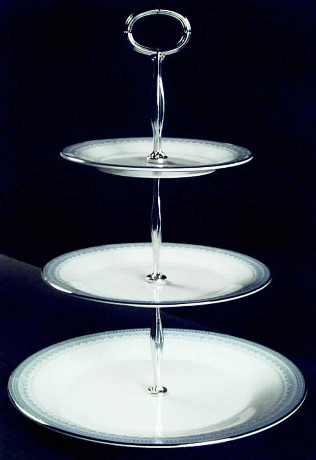 Lorraine 13 7/8"-14 1/4" 3-Tiered Serving Tray(DP,SP,BB) HC by Royal Doulton-1