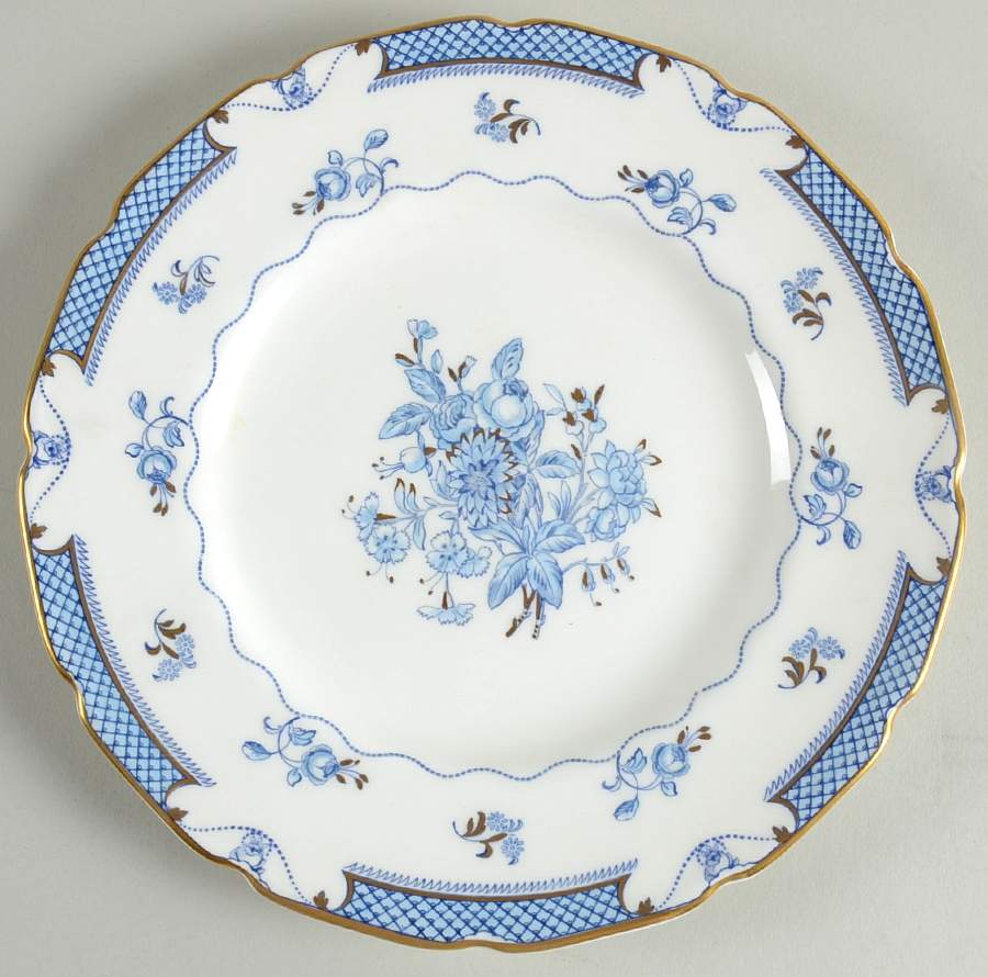 Lowestoft Blue (Gold Accent) Salad Plate by Royal Doulton-1