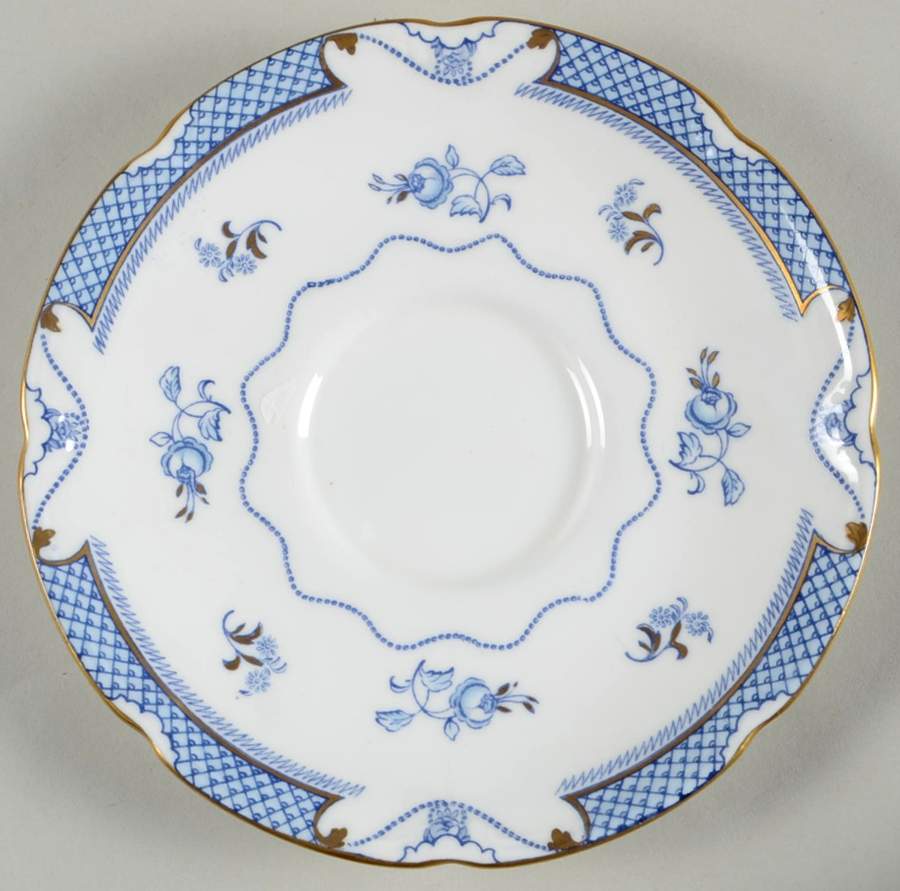 Lowestoft Blue (Gold Accent) Saucer by Royal Doulton-1