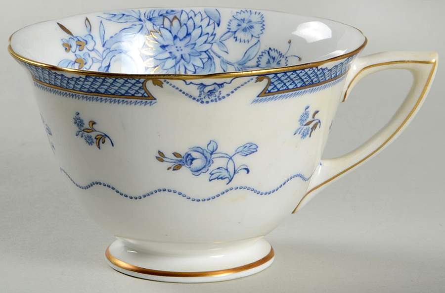 Lowestoft Blue (Gold Accent) Footed Cup by Royal Doulton-1