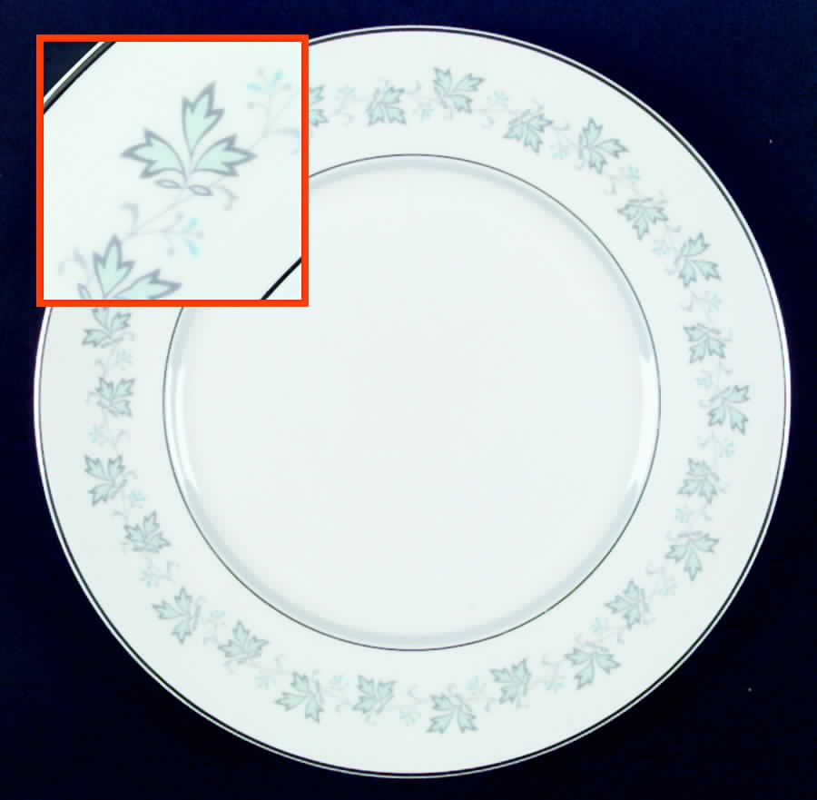 Lyric (H4948, Blue Leaves on Rim) Dinner Plate by Royal Doulton-1