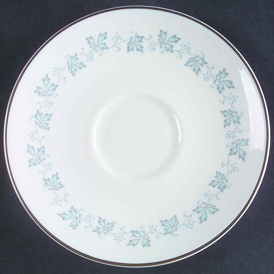 Lyric (H4948, Blue Leaves on Rim) Saucer by Royal Doulton-1