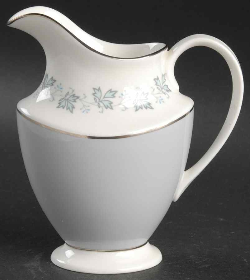 Lyric (H4948, Blue Leaves on Rim) Creamer by Royal Doulton-1
