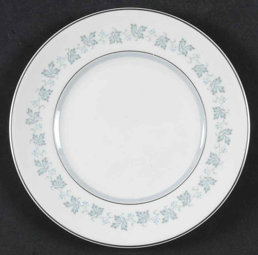 Lyric (H4948, Blue Leaves on Rim) Salad Plate by Royal Doulton-1