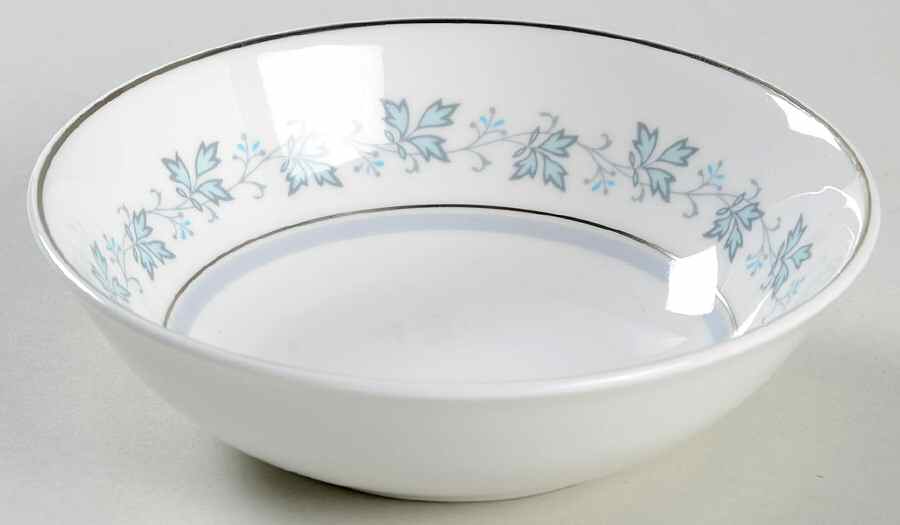 Lyric (H4948, Blue Leaves on Rim) Fruit/Dessert (Sauce) Bowl by Royal Doulton-1