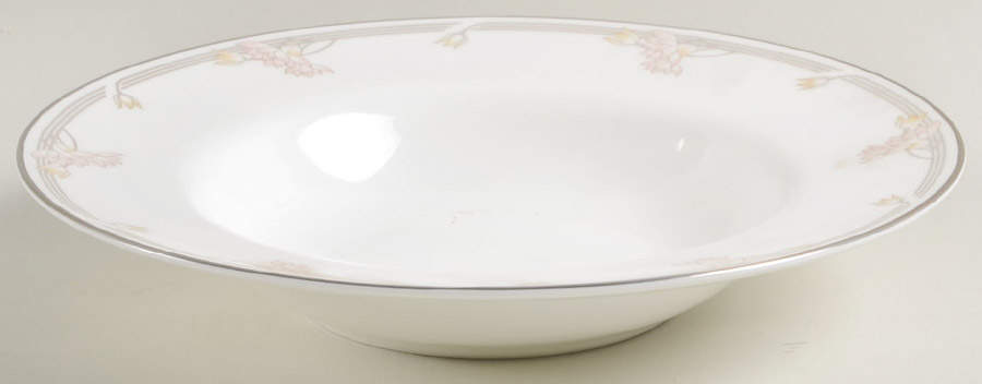 Lyric (H5114, Flowers on Band) Rim Soup Bowl by Royal Doulton-1