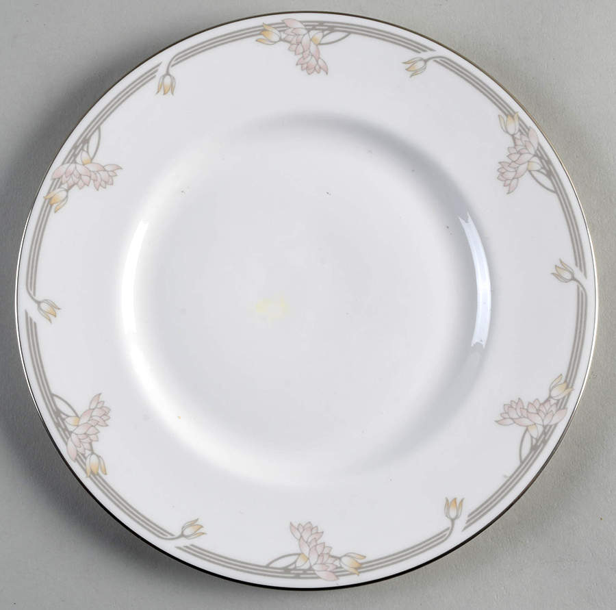 Lyric (H5114, Flowers on Band) Salad Plate by Royal Doulton-1