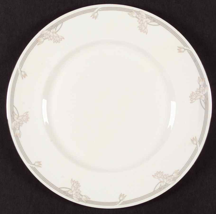 Lyric (H5114, Flowers on Band) Dinner Plate by Royal Doulton-1
